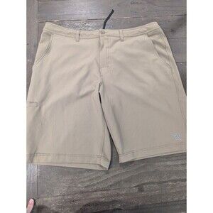 DaHui Mens Hybrid Shorts Size 38‎ Brown Stretch Land Water Swim Trunks 5 Pockets
